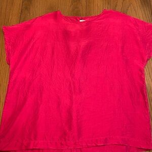 Hot pink silk blouse
